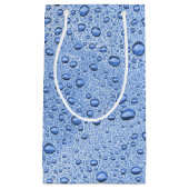 Blaue Wassertröpfchen Kleine Geschenktüte (Vorderseite)