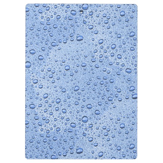 Blaue Wassertröpfchen Klemmbrett (Rückseite)