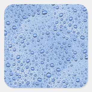 Blaue Wassertröpfchen Quadratischer Aufkleber