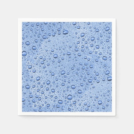 Blaue Wassertröpfchen Serviette (Vorderseite)