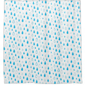 Blaue Wassertropfen Minimalistisch Modern. Duschvorhang (Vorderseite)