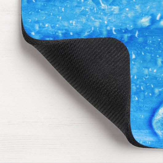 Blaue Wassertropfen Mousepad (Ecke)