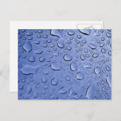Blaue Wassertropfen Postkarte (Vorne/Hinten)