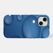 Blaue Wassertropfen-Textur iPhone 15 Hülle (Rückseite (Horizontal))