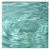 Blaue Wassertropfen Wellen Tile Fliese (Vorderseite)