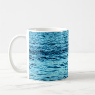 Blaue Wasserwelle abstrakt Hintergrundabstrakt, aq Kaffeetasse