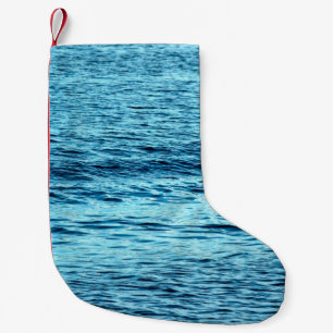 Blaue Wasserwelle abstrakt Hintergrundabstrakt, aq Kleiner Weihnachtsstrumpf