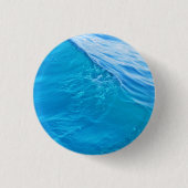 Blaue Wasserwelle Button (Vorderseite)