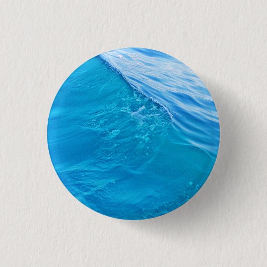Blaue Wasserwelle Button (Vorderseite)