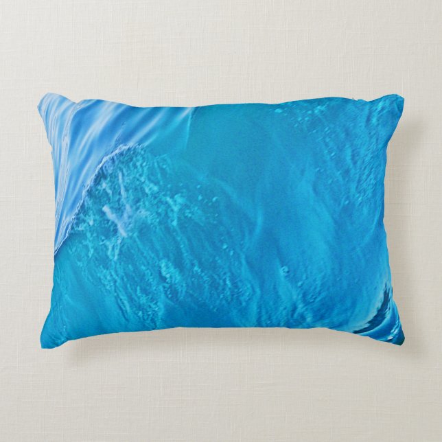 Blaue Wasserwelle Dekokissen (Vorderseite)