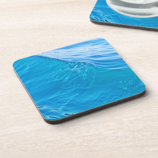 Blaue Wasserwelle Getränkeuntersetzer (Linke Seite)