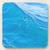 Blaue Wasserwelle Getränkeuntersetzer (Vorderseite)