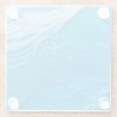 Blaue Wasserwelle Glasuntersetzer (Rückseite)