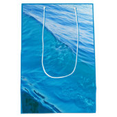 Blaue Wasserwelle Mittlere Geschenktüte (Rückseite)