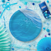 Blaue Wasserwelle Pappteller (Party)