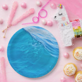 Blaue Wasserwelle Pappteller (Party)