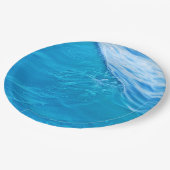 Blaue Wasserwelle Pappteller (Schrägansicht)