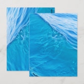 Blaue Wasserwelle Postkarte (Vorne/Hinten)