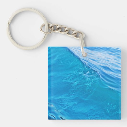 Blaue Wasserwelle Schlüsselanhänger (Vorderseite)