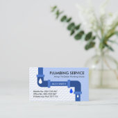 Blaue Wasserwellen, die die Rohrleitung ablassen Visitenkarte (Stehend Vorderseite)