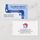 Blaue Wasserwellen, die die Rohrleitung ablassen Visitenkarte (Vorne/Hinten)