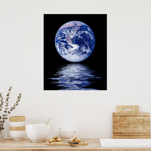 Blaue Wasserwelt Poster (Küche)