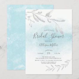 Blaue Watercolor-Brautparty-Einladung Einladung