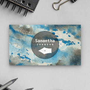 Blaue Watercolor-Feder Professioneller Autor Schri Visitenkarte