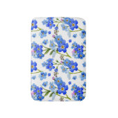 Blaue Watercolor-Vergissmeinnicht-Blumen Badematte (Vorderseite Vertikal)