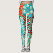 BLAUE WAVE DESIGNER COLLAGE LEGGINGS (Vorderseite)