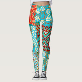BLAUE WAVE DESIGNER COLLAGE LEGGINGS