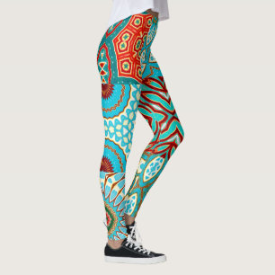 BLAUE WAVE DESIGNER COLLAGE LEGGINGS