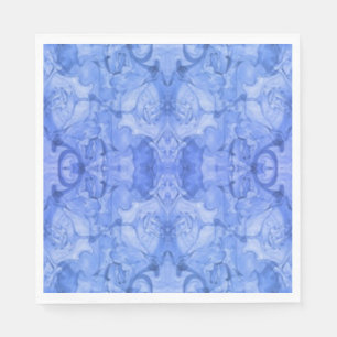 Blaue Waves Swirl Muster Serviette