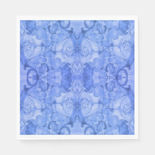 Blaue Waves Swirl Muster Serviette (Vorderseite)