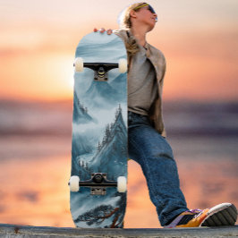 Blaue Wavy Mountain Landschaftsskateboard Skateboard