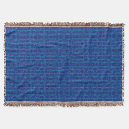 Blaue Weberei, abstraktes geometrisches Muster, ha Decke (Vorderseite)