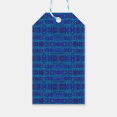 Blaue Weberei, abstraktes geometrisches Muster, ha Geschenkanhänger (Vorderseite)