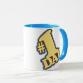 Blaue Wecker-Tasse des Vater-#1 Tasse (VorderseiteRechts)