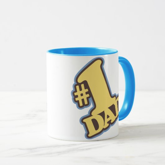 Blaue Wecker-Tasse des Vater-#1 Tasse (VorderseiteRechts)