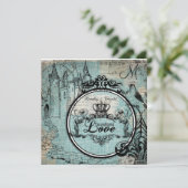 Blaue Wedding Criss quere unbedingte Liebe laden Einladung (Stehend Vorderseite)