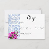 BLAUE WEDING INVITATION RESPONSE CARD RSVP KARTE (Vorderseite)