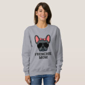 Blaue weibliche Bulldog-Mama Frenchie Dog Sweatshirt (Vorne ganz)