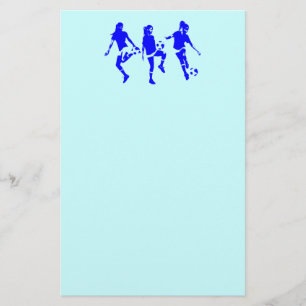 Blaue weibliche Fußball-Fähigkeiten Briefpapier