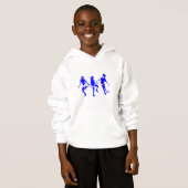 Blaue weibliche Fußball-Fähigkeiten Hoodie (Vorne ganz)