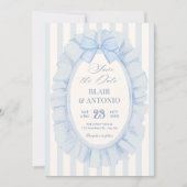 Blaue weiche Bandhochzeit Save The Date (Vorderseite)