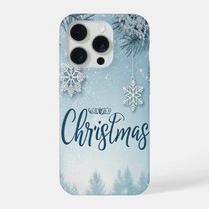 Blaue weiche und ruhige Weihnachts-Schneekristallg iPhone 15 Pro Hülle