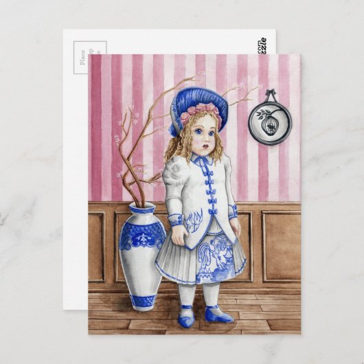 Blaue Weide Bru Postkarte (Vorne/Hinten)