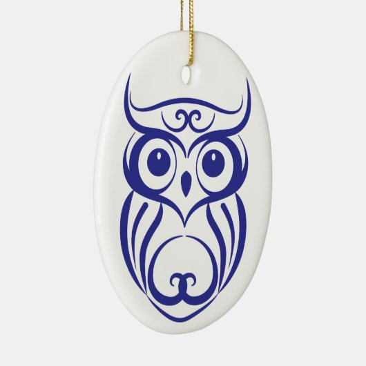 Blaue Weide-China-Art-Eulen-Verzierung Keramikornament (Rechts)