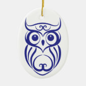 Blaue Weide-China-Art-Eulen-Verzierung Keramikornament (Vorne)