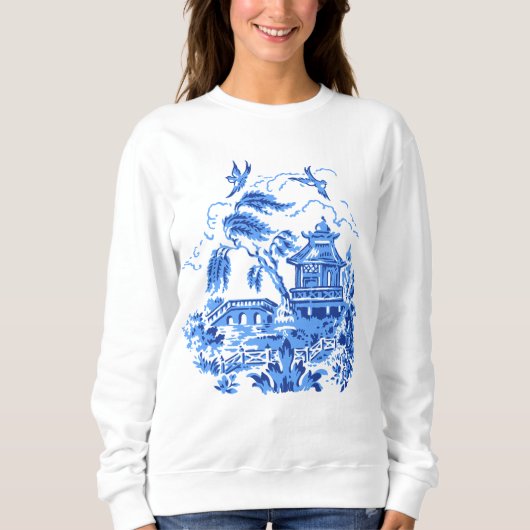 Blaue Weide-China-Entwurfs-Sweatshirt-Spitze Sweatshirt (Vorderseite)